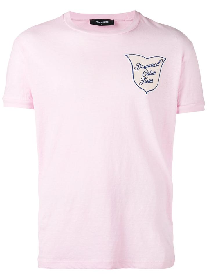 Dsquared2 - Chest Patch Logo T-shirt - Men - Cotton - M, Pink/purple, Cotton