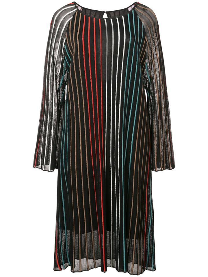 Osklen Pleated Colour Dress - Black