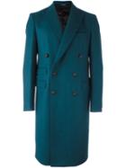 Andrea Pompilio Classic Double Breasted Coat, Men's, Size: 46, Green, Virgin Wool/polyamide/cupro