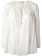 Forte Forte Lace Detail Blouse, Women's, Size: 1, Nude/neutrals, Cotton/silk
