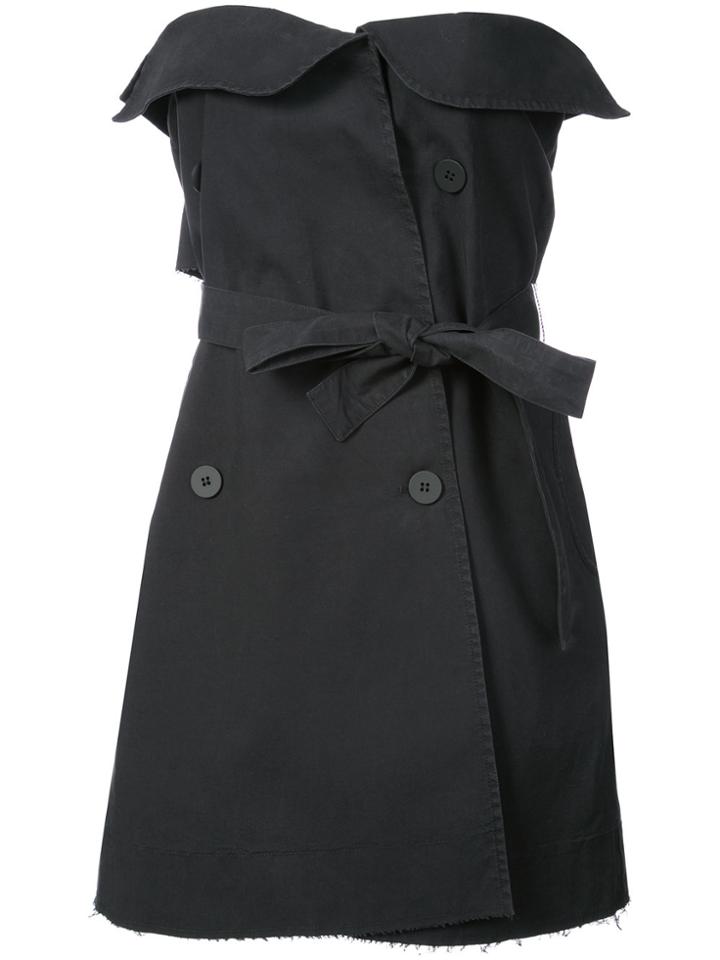 Unravel Project Strapless Trench Mini Dress - Black
