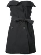 Unravel Project Strapless Trench Mini Dress - Black