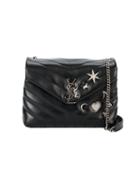 Saint Laurent - Embellished Small College Shoulder Bag - Women - Leather/metal - One Size, Women's, Black, Leather/metal