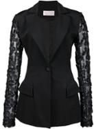 Christian Siriano Fitted Jacket, Women's, Size: 4, Black, Viscose Crepe