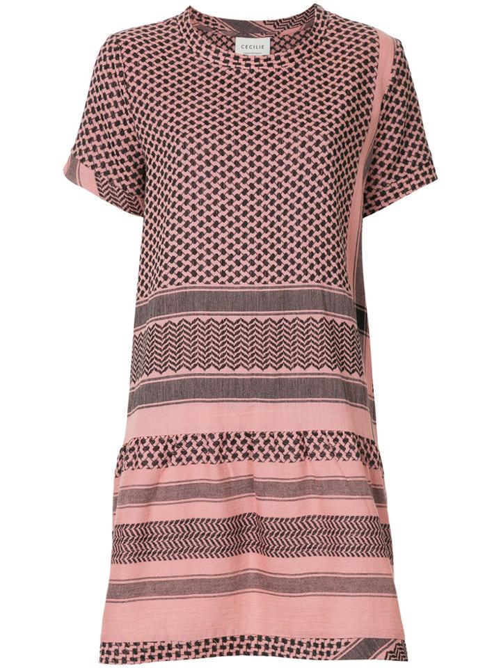 Cecilie Copenhagen Graphic-print T-shirt Dress - Pink & Purple