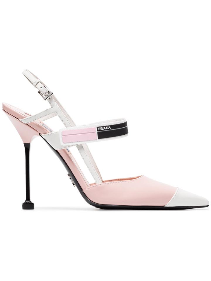 Prada 110 Two-tone Leather Pumps - Pink & Purple