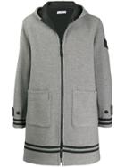 Stone Island Zip-up Logo Coat - Grey