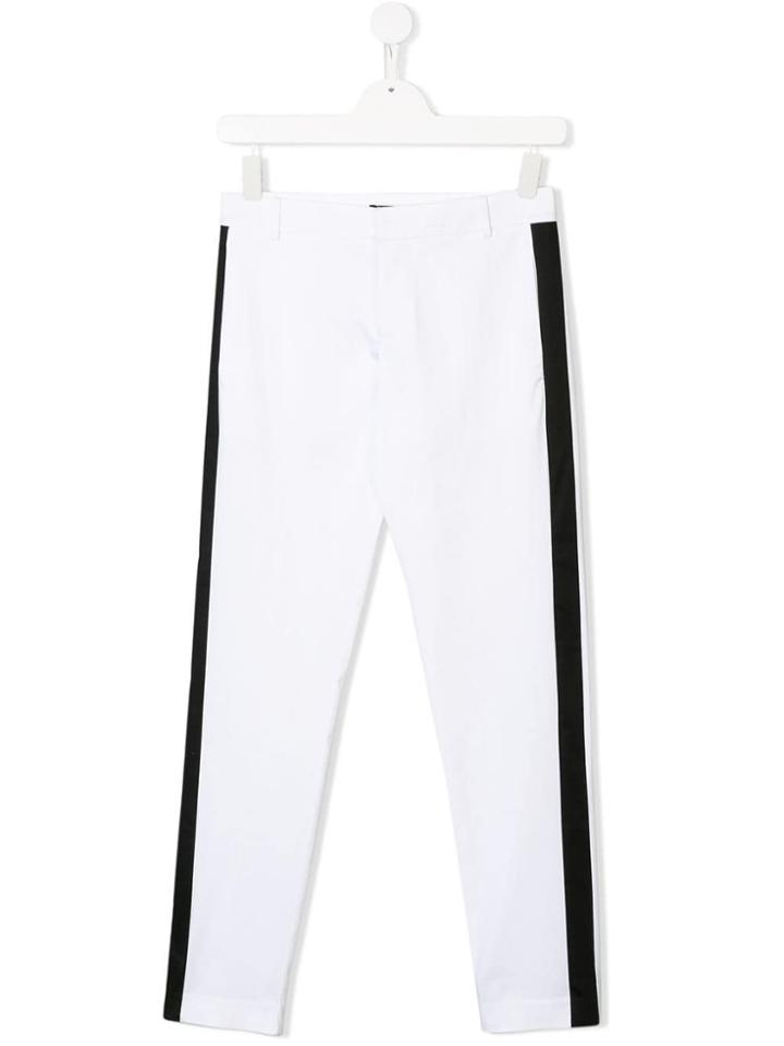 Balmain Kids Side Stripe Trousers - White