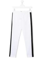 Balmain Kids Side Stripe Trousers - White