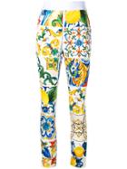 Dolce & Gabbana Majolica Print Trousers - Yellow & Orange