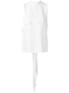 Issa Sleeveless Asymmetric Top, Women's, Size: 12, White, Silk