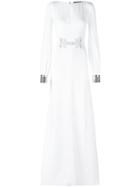 Roberto Cavalli Metallic Cuffs Longsleeved Dress - White