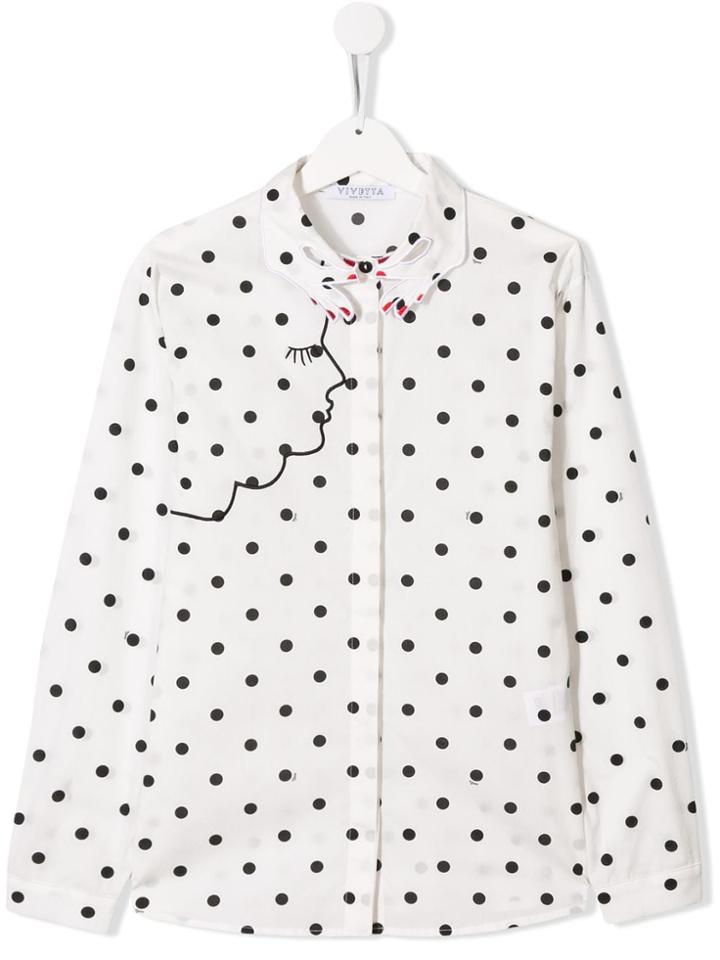 Vivetta Kids Face Print Blouse - White
