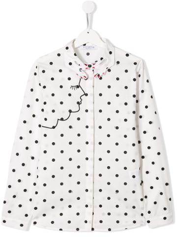 Vivetta Kids Face Print Blouse - White