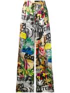 Dsquared2 All-over Print Palazzo Trousers - Black