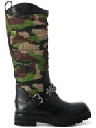 Moschino Camouflage Quilted Boots - Black