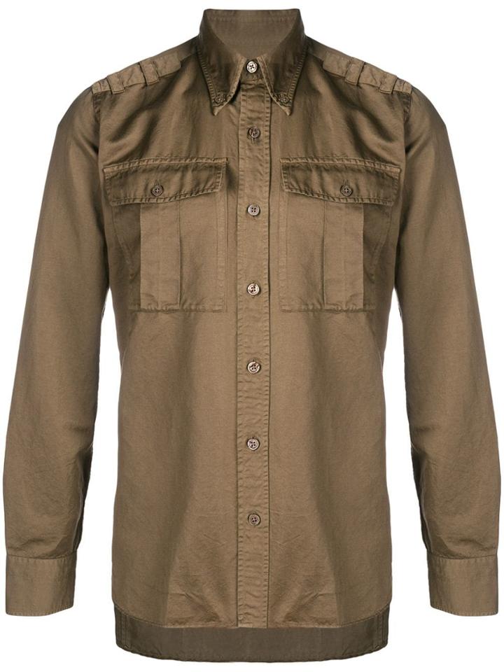Tom Ford Military Style Shirt - Green