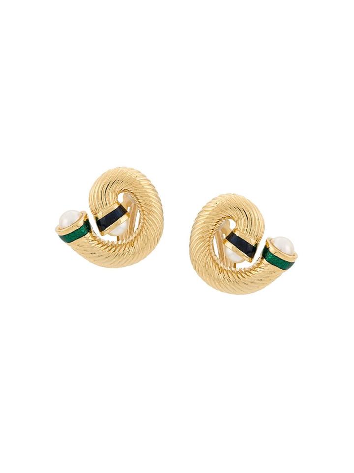 Givenchy Pre-owned 1980s Vintage Givenchy 18kt Gold Plated Faux Pearl