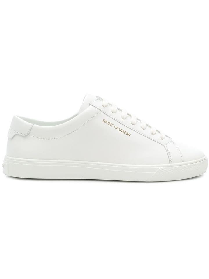 Saint Laurent Logo Lace-up Sneakers - White