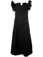 Sofie D'hoore Ruffled Trim Dress, Women's, Size: 38, Black, Cotton