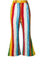 Dolce & Gabbana Striped Cropped Trousers - Yellow