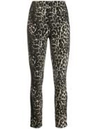 Alice+olivia Connley Shimmer Leopard Trousers - Brown
