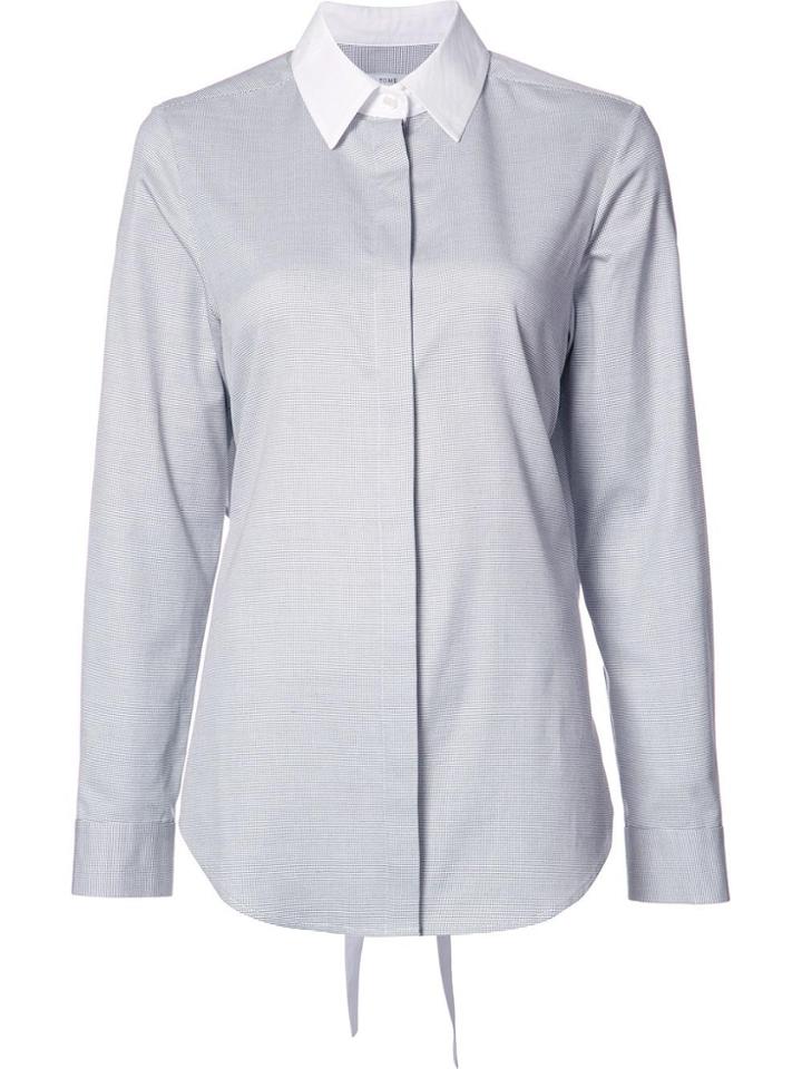 Tome 'dot Pique Tie Back' Shirt - White