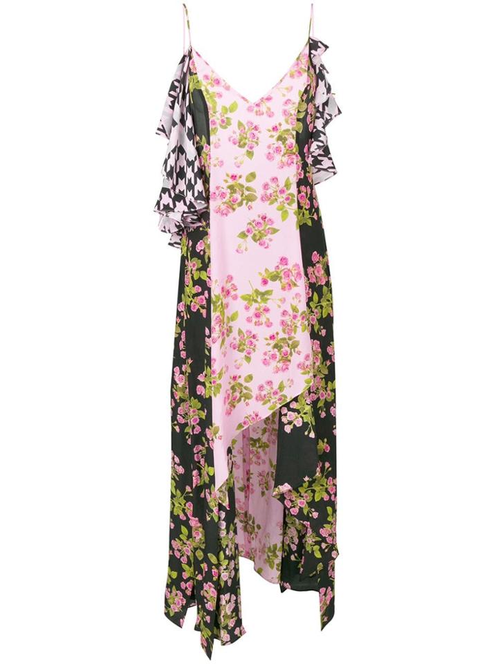 Natasha Zinko Floral Print Slip Dress - Pink & Purple