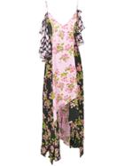 Natasha Zinko Floral Print Slip Dress - Pink & Purple