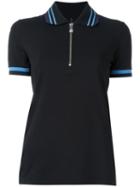 Versus Zip Collar Polo Shirt, Women's, Size: Medium, Black, Cotton/spandex/elastane