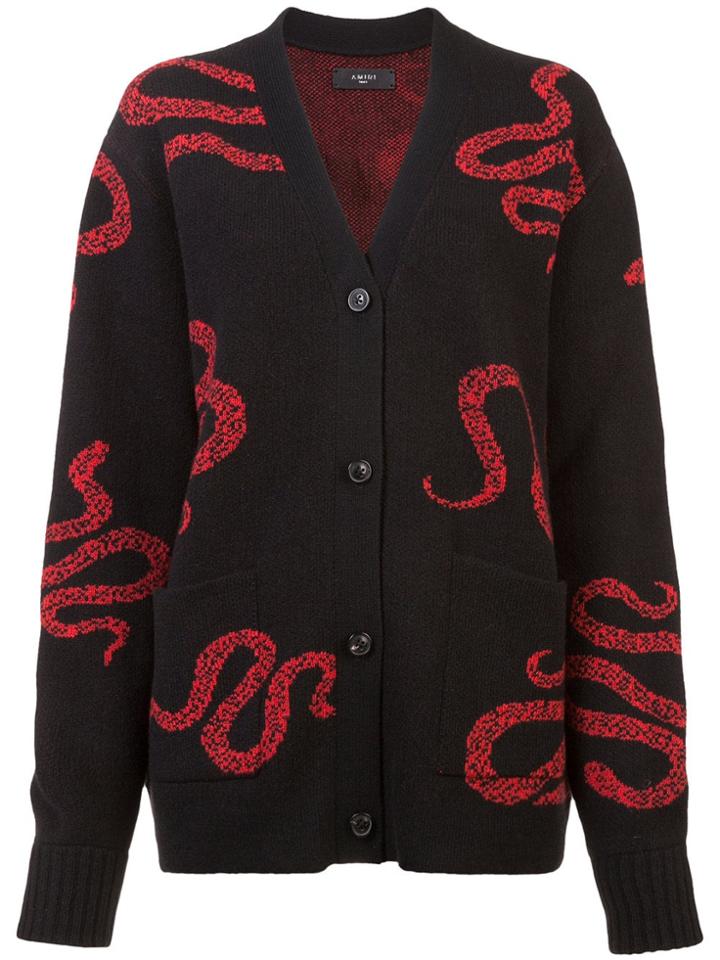 Amiri Snake Knit Cardigan - Black