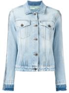 Off-white 'woman' Print Denim Jacket, Women's, Size: Small, Blue, Cotton