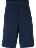 Moncler Gamme Bleu Logo Patch Shorts, Men's, Size: 2, Blue, Cotton
