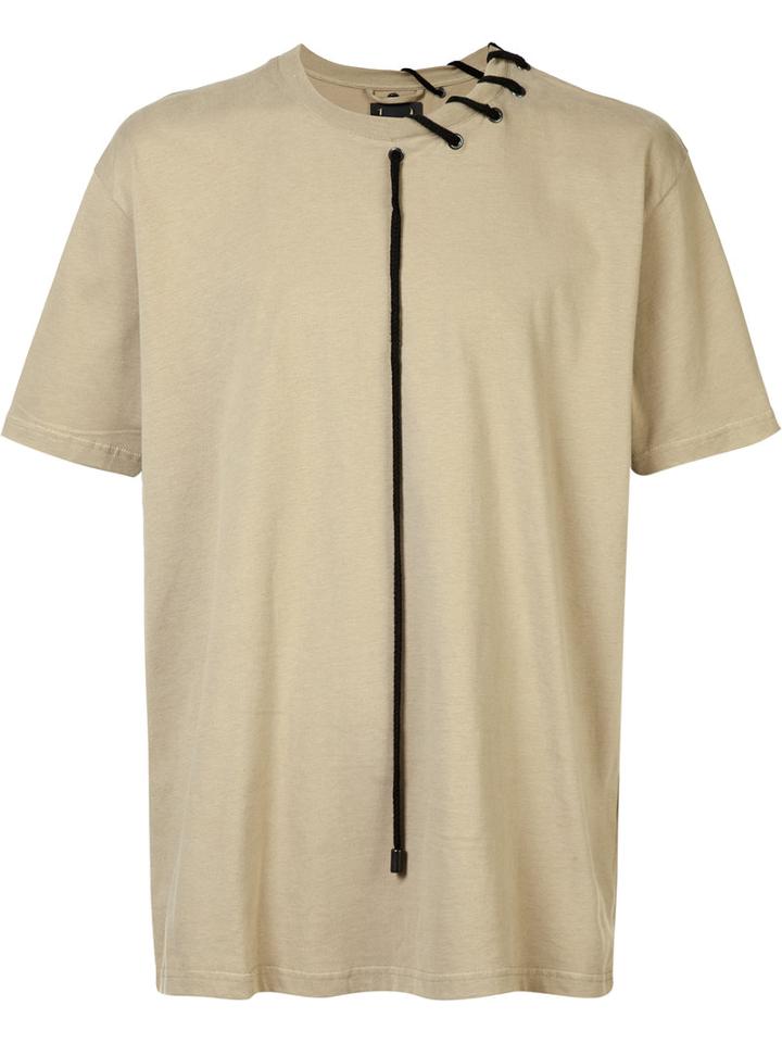 Craig Green Laced Short Sleeve T-shirt, Size: Large, Nude/neutrals, Cotton