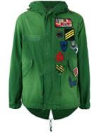 Mr & Mrs Italy Multi-patch Hooded Jacket, Men's, Size: Small, Green, Cotton/wool/polyester/viscose