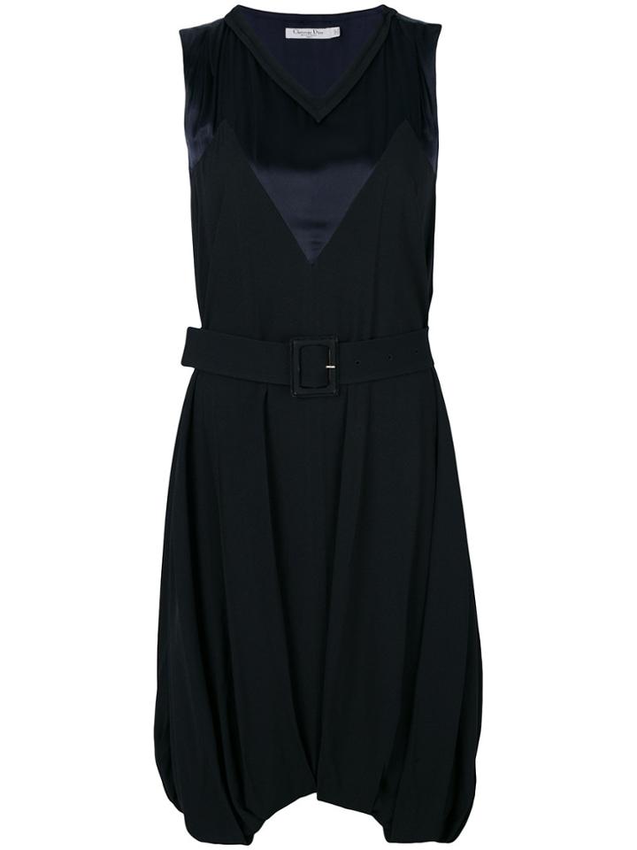 Christian Dior Vintage Belted Balloon Dress - Black