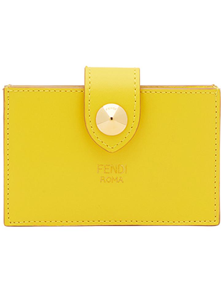 Fendi Press Stud Cardholder - Yellow & Orange