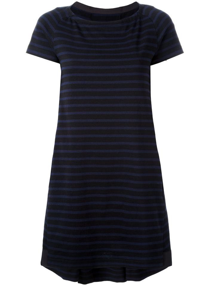 Sacai Striped A-line Dress, Women's, Size: 1, Black, Cotton