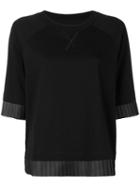 Mm6 Maison Margiela - Pleated Trim Top - Women - Cotton - S, Black, Cotton