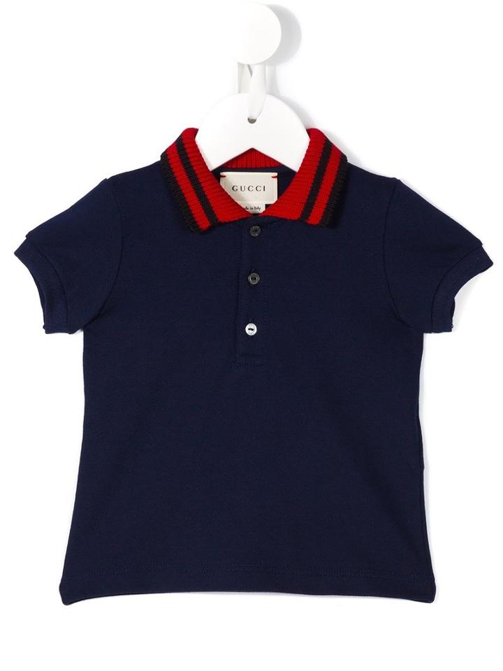 Gucci Kids Web Collar Polo Shirt, Boy's, Size: 18-24 Mth, Blue