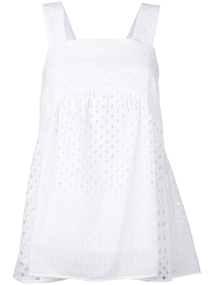 P.a.r.o.s.h. - Open Embroidery Sun Top - Women - Cotton - Xs, Women's, White, Cotton