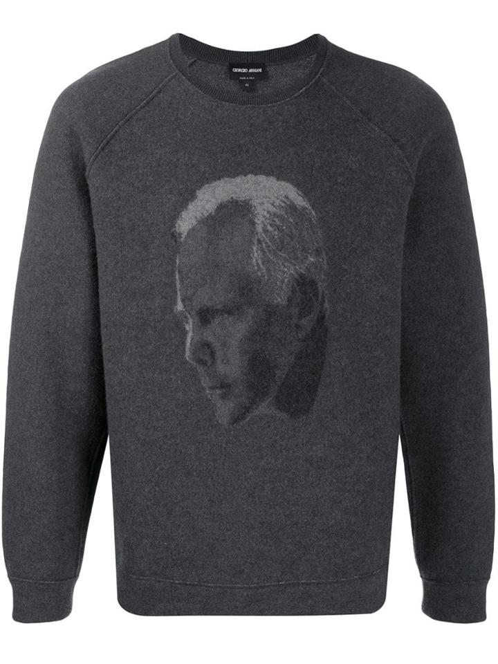 Giorgio Armani Crew Neck Self-portrait Jumper - Black