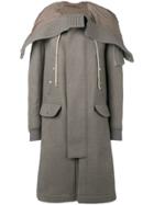 Rick Owens Zipped Hood Coat - Grey