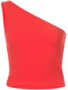 Strateas Carlucci One Shoulder Zipped Side Top - Red
