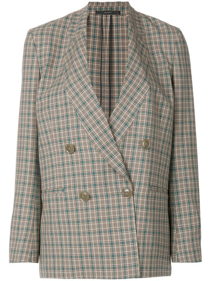 Paul Smith Checked Double-breasted Jacket - Nude & Neutrals