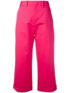No21 Cropped Trousers, Women's, Size: 40, Pink/purple, Cotton/spandex/elastane