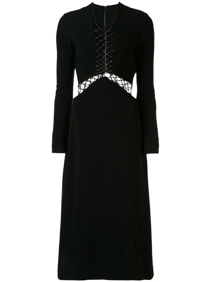 Dion Lee Lace-up Midi Dress - Black