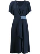 Emporio Armani V-neck Midi Dress - Blue