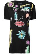 Boutique Moschino Abstract Print T-shirt, Women's, Size: 38, Black, Cotton