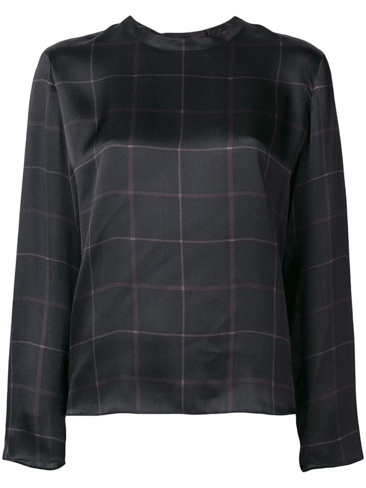 Vince Longsleeved Checked Blouse - Black